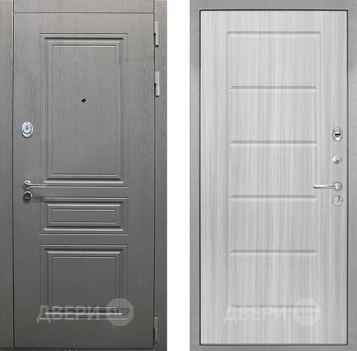 Входная металлическая Дверь Интекрон (INTECRON) Брайтон Графит ФЛ-39 Сандал белый в Рузе