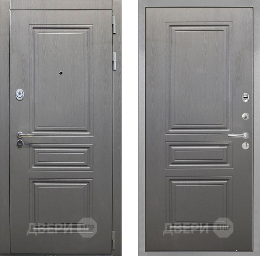 Входная металлическая Дверь Интекрон (INTECRON) Брайтон Графит ФЛ-243 Графит вуд дуб в Рузе