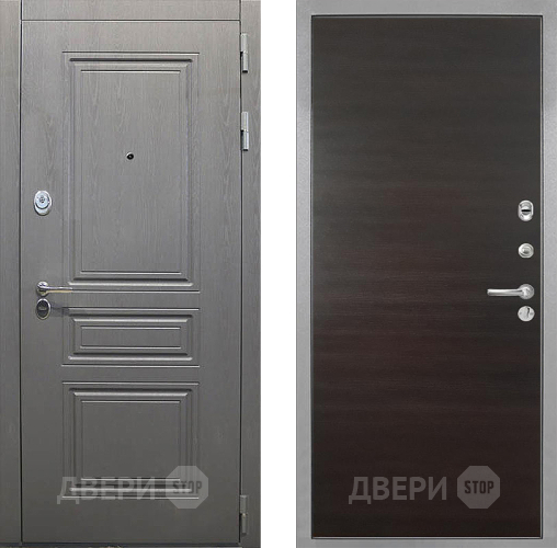 Входная металлическая Дверь Интекрон (INTECRON) Брайтон Графит Гладкая Эковенге поперечный в Рузе