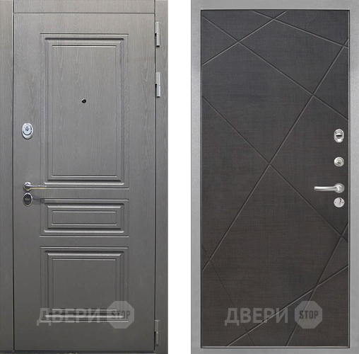 Входная металлическая Дверь Интекрон (INTECRON) Брайтон Графит Лучи-М Венге распил кофе в Рузе