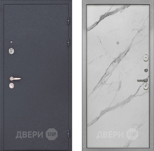 Входная металлическая Дверь Интекрон (INTECRON) Колизей Гладкая Мрамор натуральный арктик в Рузе