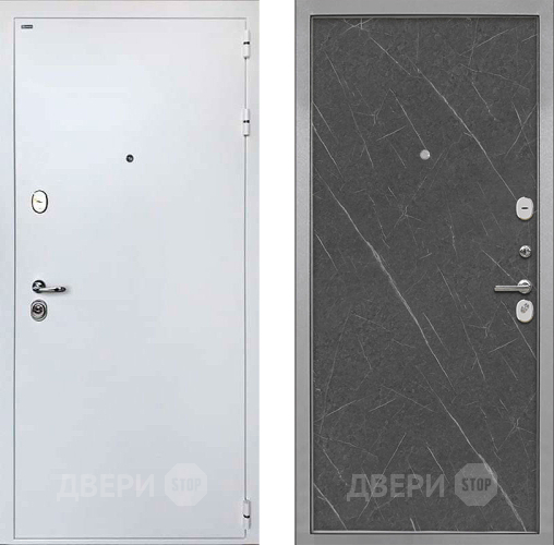Входная металлическая Дверь Интекрон (INTECRON) Колизей White Гладкая Гранит лава оникс в Рузе