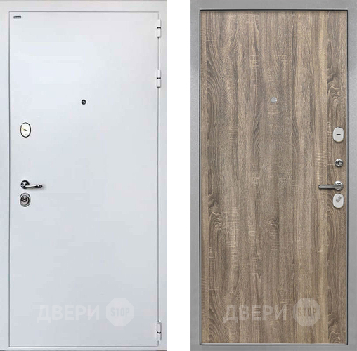 Входная металлическая Дверь Интекрон (INTECRON) Колизей White Гладкая Дуб турин в Рузе