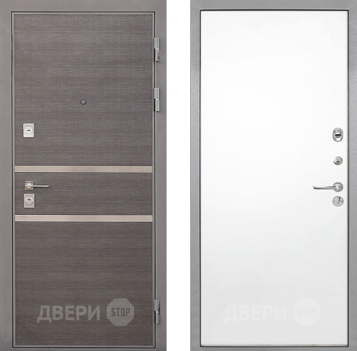 Входная металлическая Дверь Интекрон (INTECRON) Неаполь Гладкая Силк Сноу в Рузе