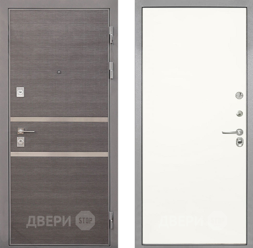 Входная металлическая Дверь Интекрон (INTECRON) Неаполь Гладкая Слоновая кость в Рузе