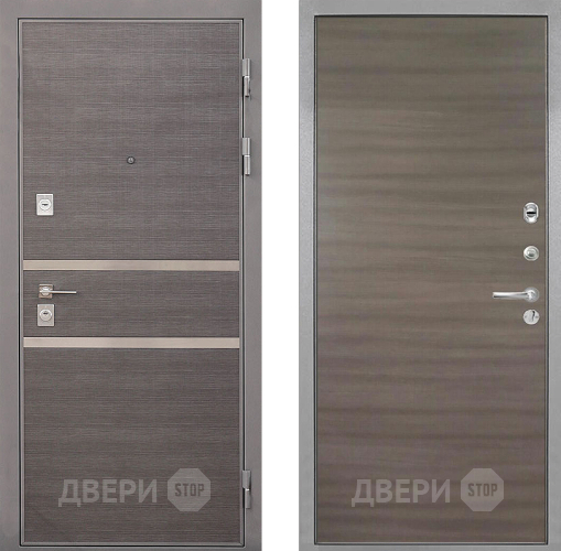 Входная металлическая Дверь Интекрон (INTECRON) Неаполь Гладкая Дуб тоскано поперечный в Рузе