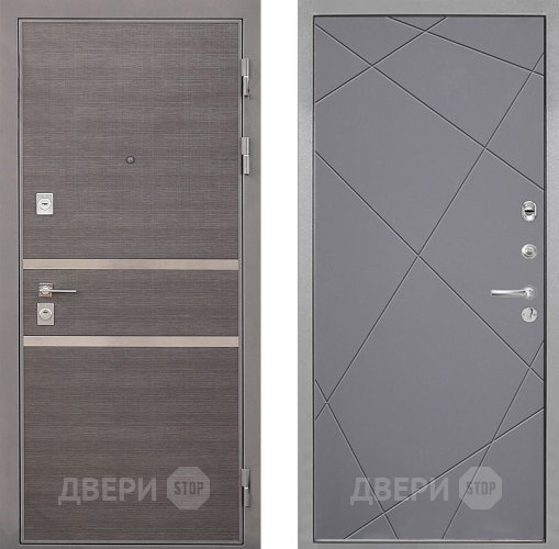 Входная металлическая Дверь Интекрон (INTECRON) Неаполь Лучи-М Графит софт в Рузе