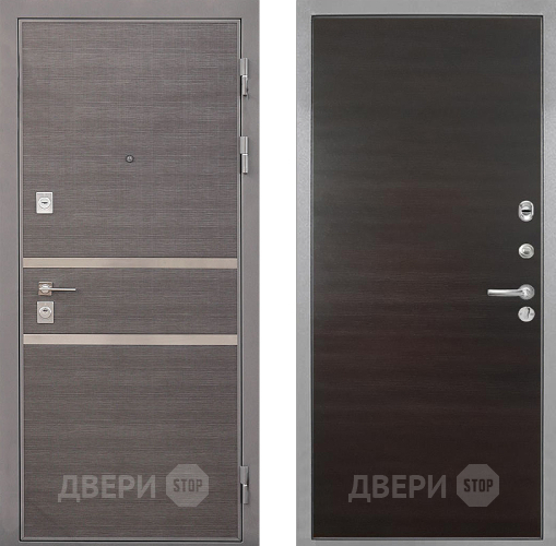 Входная металлическая Дверь Интекрон (INTECRON) Неаполь Гладкая Эковенге поперечный в Рузе