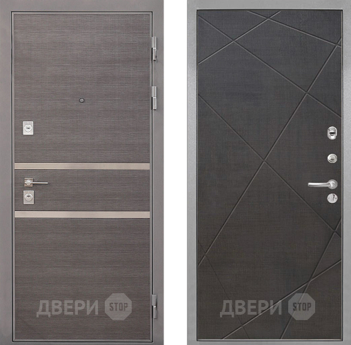 Входная металлическая Дверь Интекрон (INTECRON) Неаполь Лучи-М Венге распил кофе в Рузе