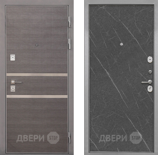 Входная металлическая Дверь Интекрон (INTECRON) Неаполь Гладкая Гранит лава оникс в Рузе