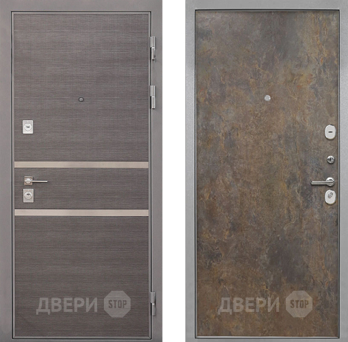 Входная металлическая Дверь Интекрон (INTECRON) Неаполь Гладкая Гранж в Рузе