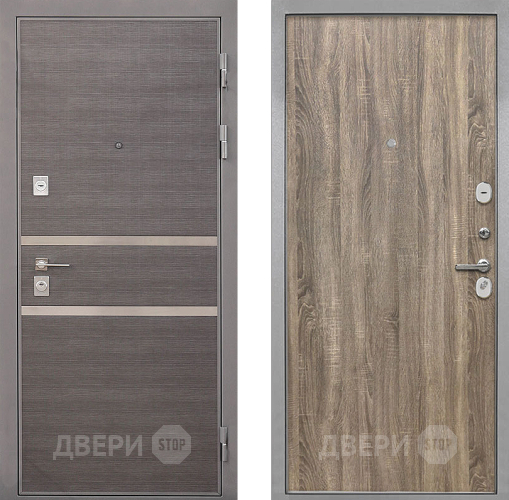 Входная металлическая Дверь Интекрон (INTECRON) Неаполь Гладкая Дуб турин в Рузе