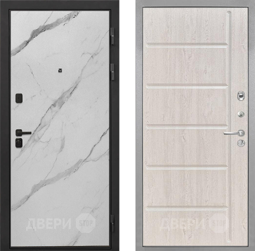 Входная металлическая Дверь Интекрон (INTECRON) Профит Black Мрамор Арктик ФЛ-102 Сосна белая в Рузе
