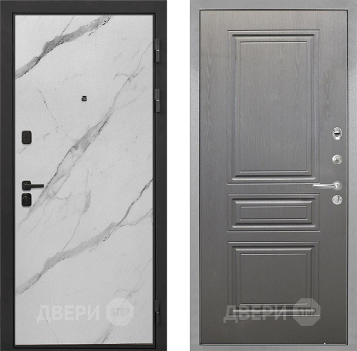 Входная металлическая Дверь Интекрон (INTECRON) Профит Black Мрамор Арктик ФЛ-243 Графит вуд дуб в Рузе