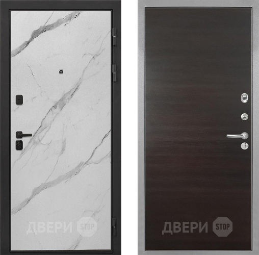 Дверь Интекрон (INTECRON) Профит Black Мрамор Арктик Гладкая Эковенге поперечный в Рузе