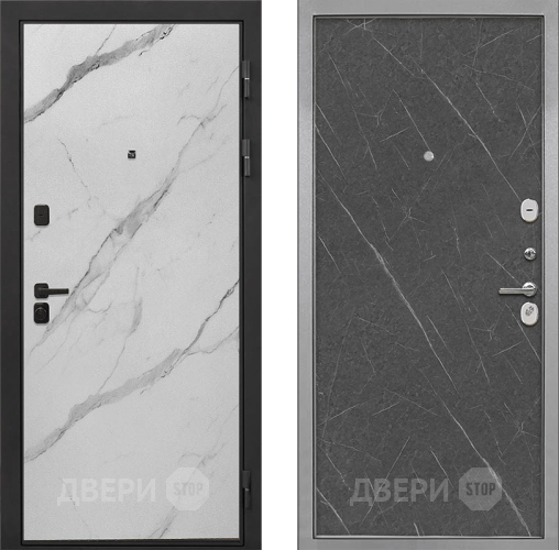 Дверь Интекрон (INTECRON) Профит Black Мрамор Арктик Гладкая Гранит лава оникс в Рузе