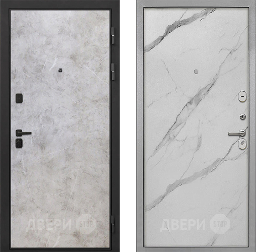 Входная металлическая Дверь Интекрон (INTECRON) Профит Black Мрамор Светлый Гладкая Мрамор натуральный арктик в Рузе
