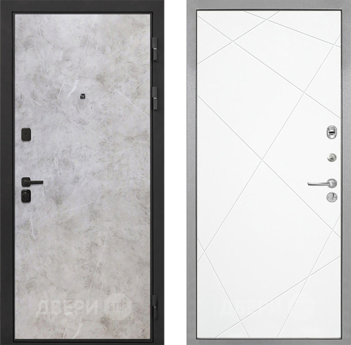Входная металлическая Дверь Интекрон (INTECRON) Профит Black Мрамор Светлый Лучи-М Софт милк в Рузе