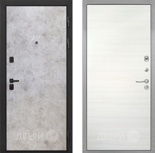 Входная металлическая Дверь Интекрон (INTECRON) Профит Black Мрамор Светлый Гладкая Дуб сильвер поперечный в Рузе