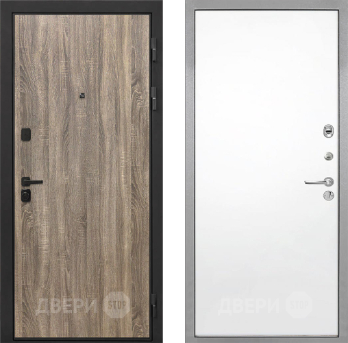 Входная металлическая Дверь Интекрон (INTECRON) Профит Black Дуб Турин Гладкая Силк Сноу в Рузе