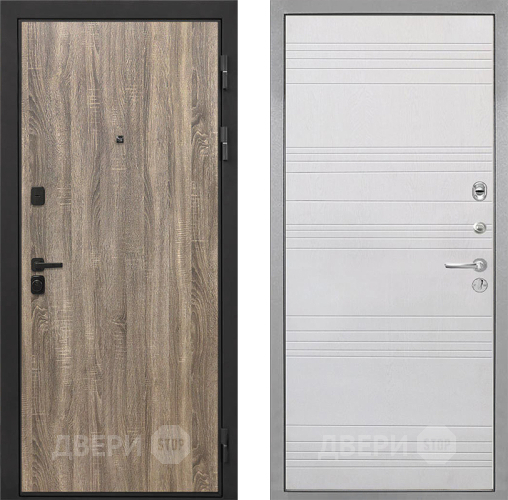 Входная металлическая Дверь Интекрон (INTECRON) Профит Black Дуб Турин ФЛ-316 Белый ясень в Рузе