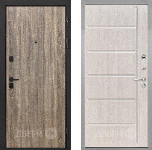 Входная металлическая Дверь Интекрон (INTECRON) Профит Black Дуб Турин ФЛ-102 Сосна белая в Рузе