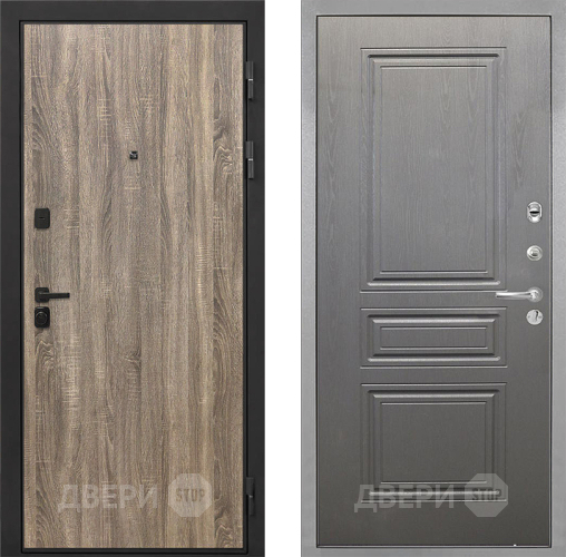 Входная металлическая Дверь Интекрон (INTECRON) Профит Black Дуб Турин ФЛ-243 Графит вуд дуб в Рузе