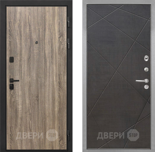 Входная металлическая Дверь Интекрон (INTECRON) Профит Black Дуб Турин Лучи-М Венге распил кофе в Рузе