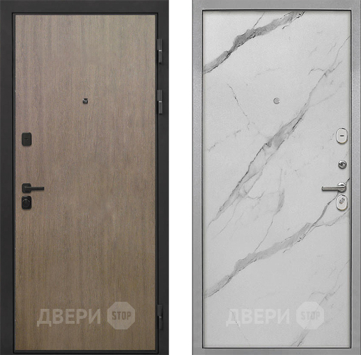 Входная металлическая Дверь Интекрон (INTECRON) Профит Black Венге Коричневый Гладкая Мрамор натуральный арктик в Рузе