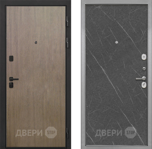Входная металлическая Дверь Интекрон (INTECRON) Профит Black Венге Коричневый Гладкая Гранит лава оникс в Рузе