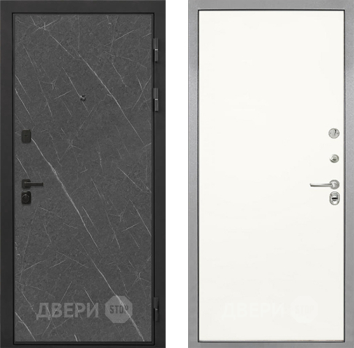 Входная металлическая Дверь Интекрон (INTECRON) Профит Black Гранит Лава Оникс Гладкая Слоновая кость в Рузе