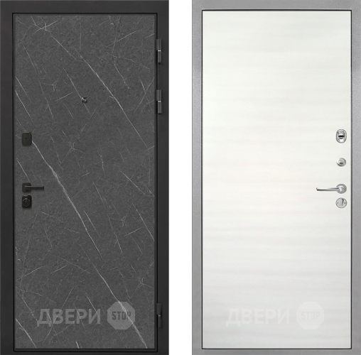 Входная металлическая Дверь Интекрон (INTECRON) Профит Black Гранит Лава Оникс Гладкая Дуб сильвер поперечный в Рузе