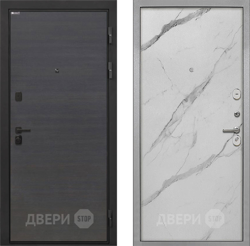 Входная металлическая Дверь Интекрон (INTECRON) Профит Black Эковенге Гладкая Мрамор натуральный арктик в Рузе