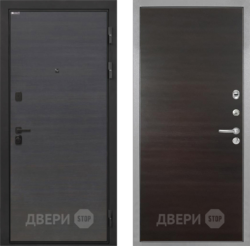 Входная металлическая Дверь Интекрон (INTECRON) Профит Black Эковенге Гладкая Эковенге поперечный в Рузе