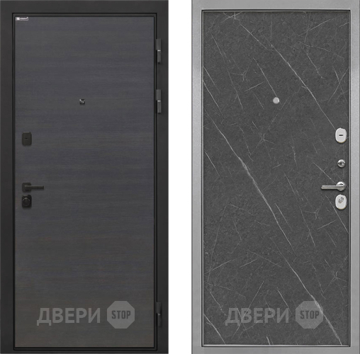 Входная металлическая Дверь Интекрон (INTECRON) Профит Black Эковенге Гладкая Гранит лава оникс в Рузе
