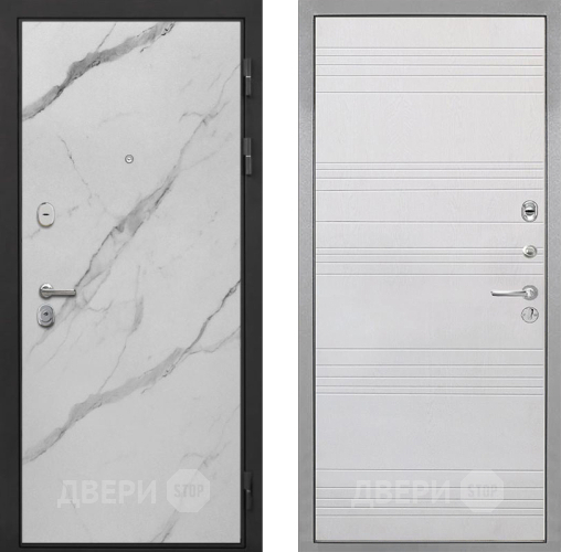 Входная металлическая Дверь Интекрон (INTECRON) Гектор Мрамор Арктик ФЛ-316 Белый ясень в Рузе