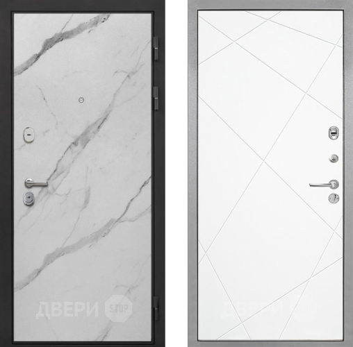 Входная металлическая Дверь Интекрон (INTECRON) Гектор Мрамор Арктик Лучи-М Софт милк в Рузе