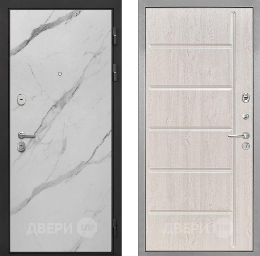 Входная металлическая Дверь Интекрон (INTECRON) Гектор Мрамор Арктик ФЛ-102 Сосна белая в Рузе