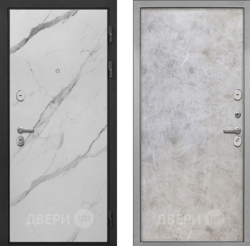 Входная металлическая Дверь Интекрон (INTECRON) Гектор Мрамор Арктик Гладкая Мрамор светлый в Рузе