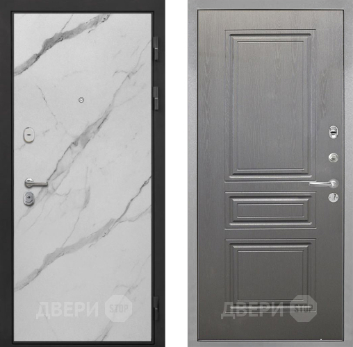 Входная металлическая Дверь Интекрон (INTECRON) Гектор Мрамор Арктик ФЛ-243 Графит вуд дуб в Рузе