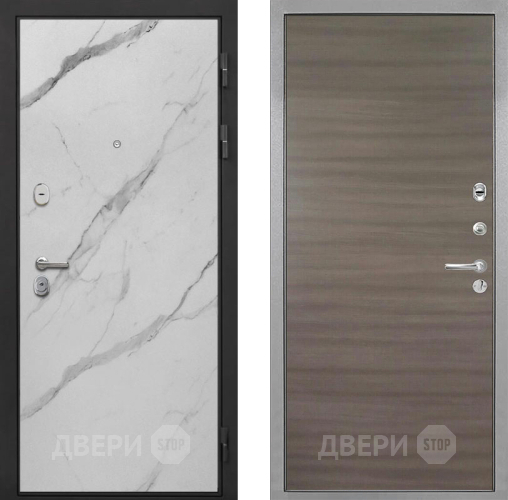Входная металлическая Дверь Интекрон (INTECRON) Гектор Мрамор Арктик Гладкая Дуб тоскано поперечный в Рузе