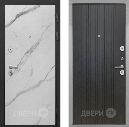Входная металлическая Дверь Интекрон (INTECRON) Гектор Мрамор Арктик ФЛ-295 Лофт черный в Рузе