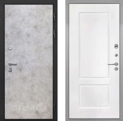 Входная металлическая Дверь Интекрон (INTECRON) Гектор Мрамор Светлый КВ-2 Белый матовый в Рузе