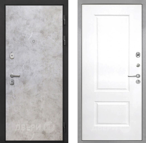 Входная металлическая Дверь Интекрон (INTECRON) Гектор Мрамор Светлый Альба Роял Вуд белый в Рузе