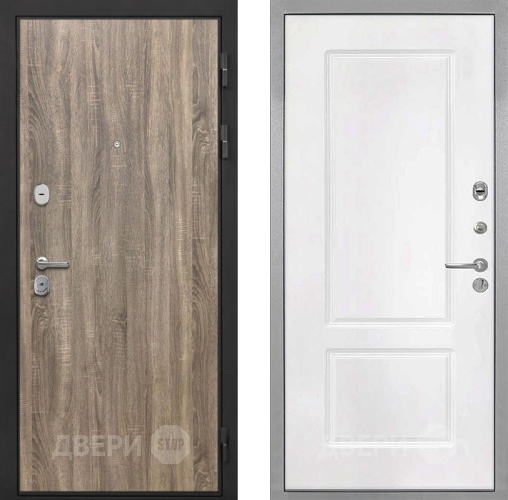 Входная металлическая Дверь Интекрон (INTECRON) Гектор Дуб Турин КВ-2 Белый матовый в Рузе