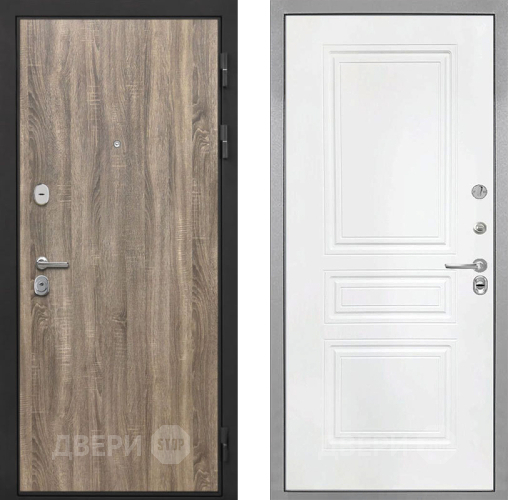 Входная металлическая Дверь Интекрон (INTECRON) Гектор Дуб Турин ФЛ-243 Белый матовый в Рузе