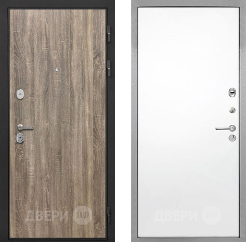 Входная металлическая Дверь Интекрон (INTECRON) Гектор Дуб Турин Гладкая Силк Сноу в Рузе