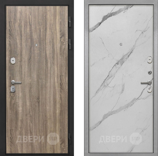Входная металлическая Дверь Интекрон (INTECRON) Гектор Дуб Турин Гладкая Мрамор натуральный арктик в Рузе
