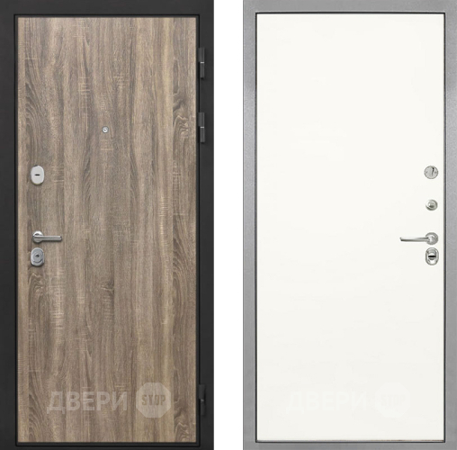 Входная металлическая Дверь Интекрон (INTECRON) Гектор Дуб Турин Гладкая Слоновая кость в Рузе