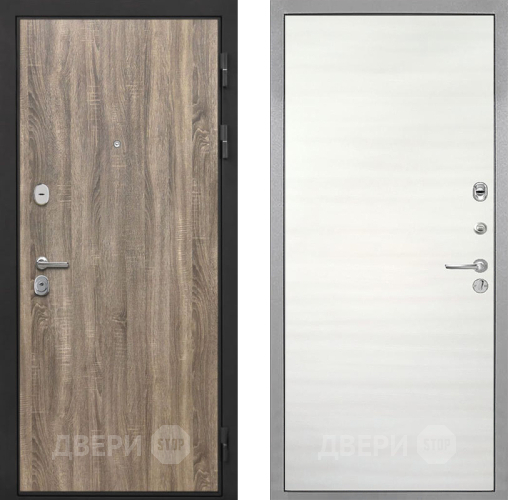 Входная металлическая Дверь Интекрон (INTECRON) Гектор Дуб Турин Гладкая Дуб сильвер поперечный в Рузе